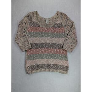 American Rag CIE Extra Size M Pink,Beige,Green,Brown w/Button Up Back VTG 90s